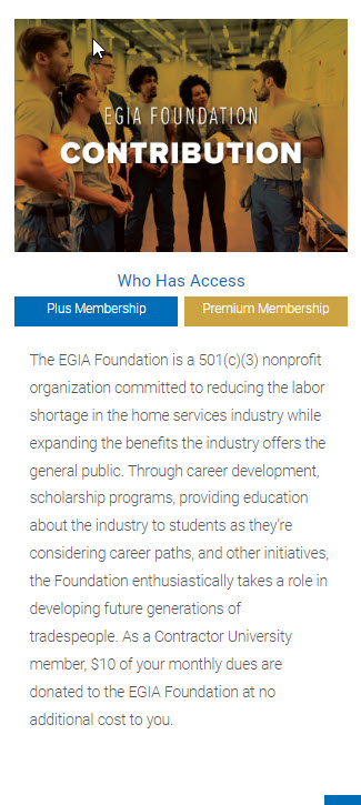 EGIA Foundation Contribution